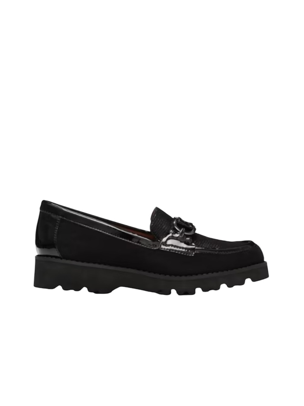 Donald J.‎ Pliner Clio Black Leather Lizard Embossed Lug Sole Loafers Size 7.5